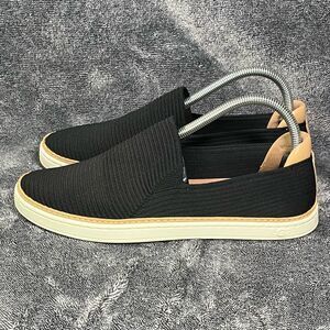 UGG Solid Black Fabric W/ Leather Trim Slip On Casual Shoes US Size 9